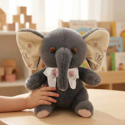 Butterfly Elephant Plush Toy 30CM | Cute Soft Elephant with Wings | Baby Safe Stuffed Animal Gift for Kids