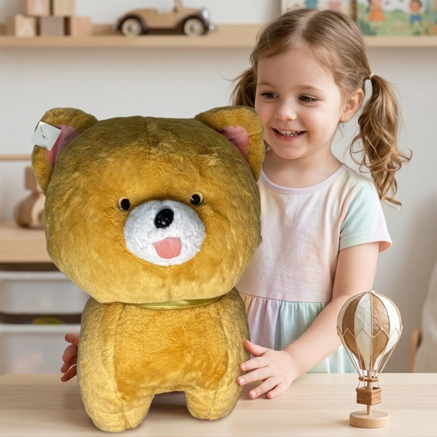 Chow Chow Dog Plush Toy 50CM | Big Fluffy Stuffed Dog Soft Toy | Cute Puppy Teddy Bear for Kids