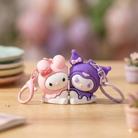 Kuromi Buddy Keychain | Cute Kuromi Keyring | Kawaii Cartoon Bag Charm Gift