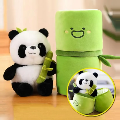 Reversible Bamboo Panda Plush Toy 35CM | Cute Soft Toy for Kids | 2-in-1 Panda & Bamboo Cushion | Premium Plush Gift for Boys & Girls