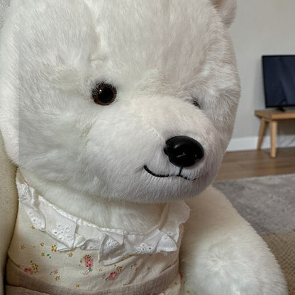 Blossom Teddy Bear Soft Toy 50CM | White Plush Teddy Bear | Cute Stuffed Animal Gift for Kids & Girlfriend