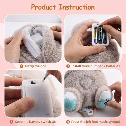 Breathing Teddy Bear Plush Toy 30CM | Calming Sleep Soft Toy with Breathing Motion | Anti-Anxiety Comfort Teddy for Kids & Babies