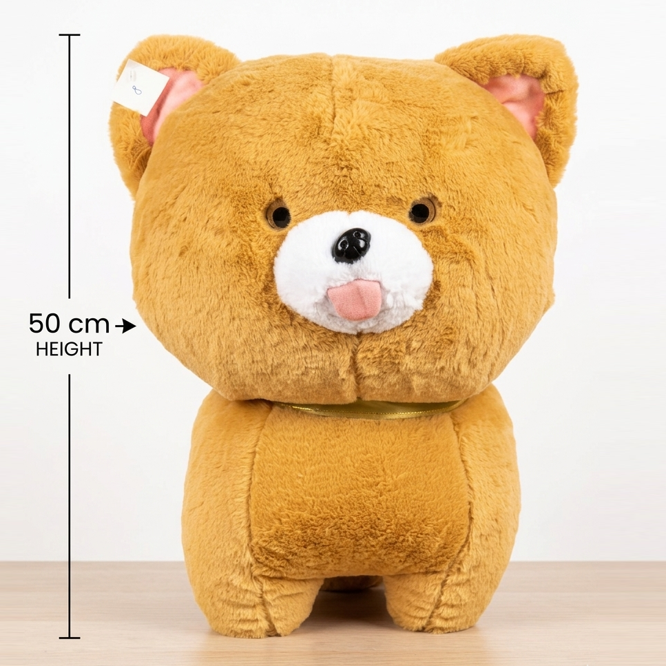 Chow Chow Dog Plush Toy 50CM | Big Fluffy Stuffed Dog Soft Toy | Cute Puppy Teddy Bear for Kids