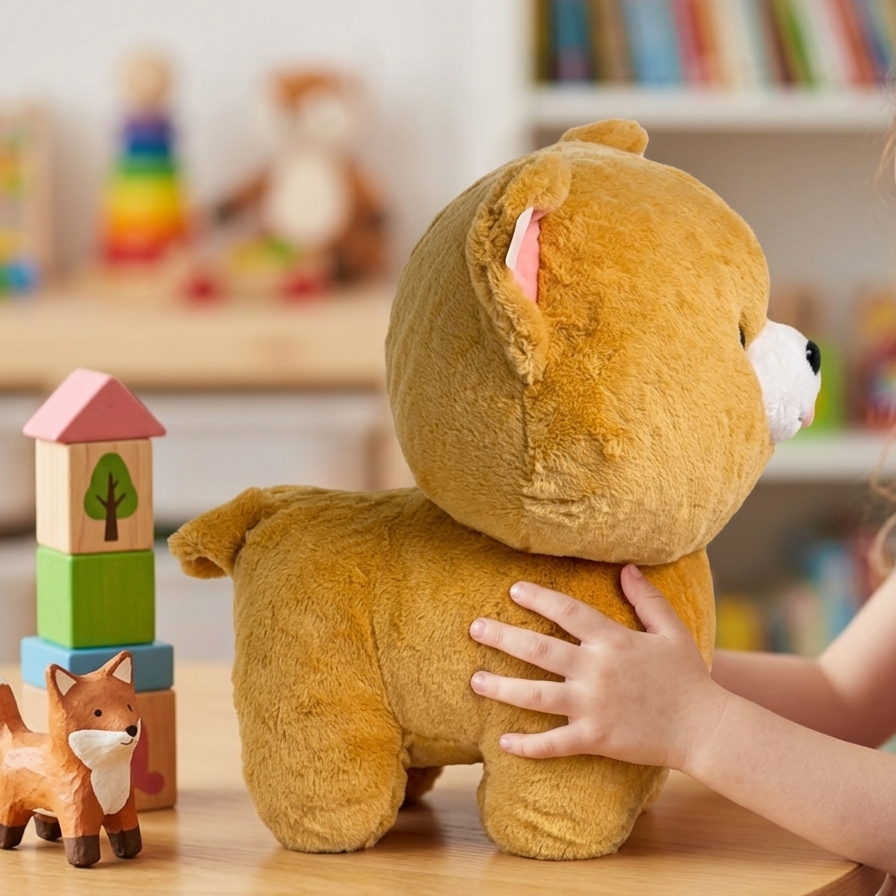 Chow Chow Dog Plush Toy 50CM | Big Fluffy Stuffed Dog Soft Toy | Cute Puppy Teddy Bear for Kids