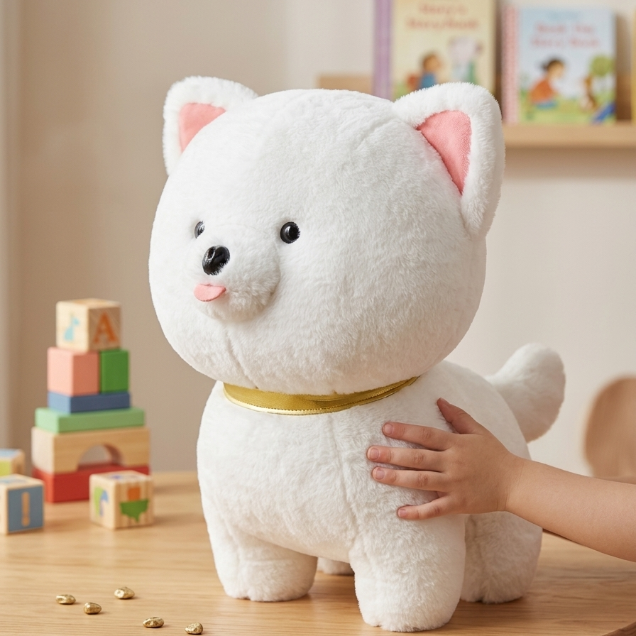 Chow Chow Dog Plush Toy 50CM | Big Fluffy Stuffed Dog Soft Toy | Cute Puppy Teddy Bear for Kids