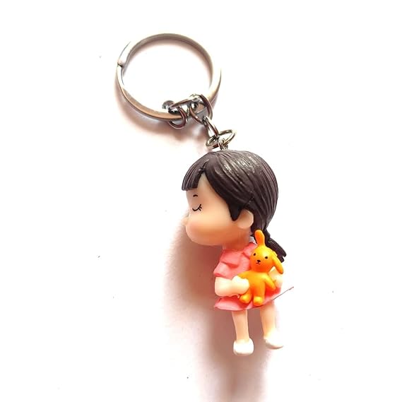 Romantic Couple Sitting Keychain | Cute Love Couple Mini Figurine Keyring | Kissing Couple Gift