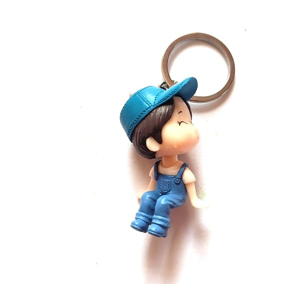 Romantic Couple Sitting Keychain | Cute Love Couple Mini Figurine Keyring | Kissing Couple Gift