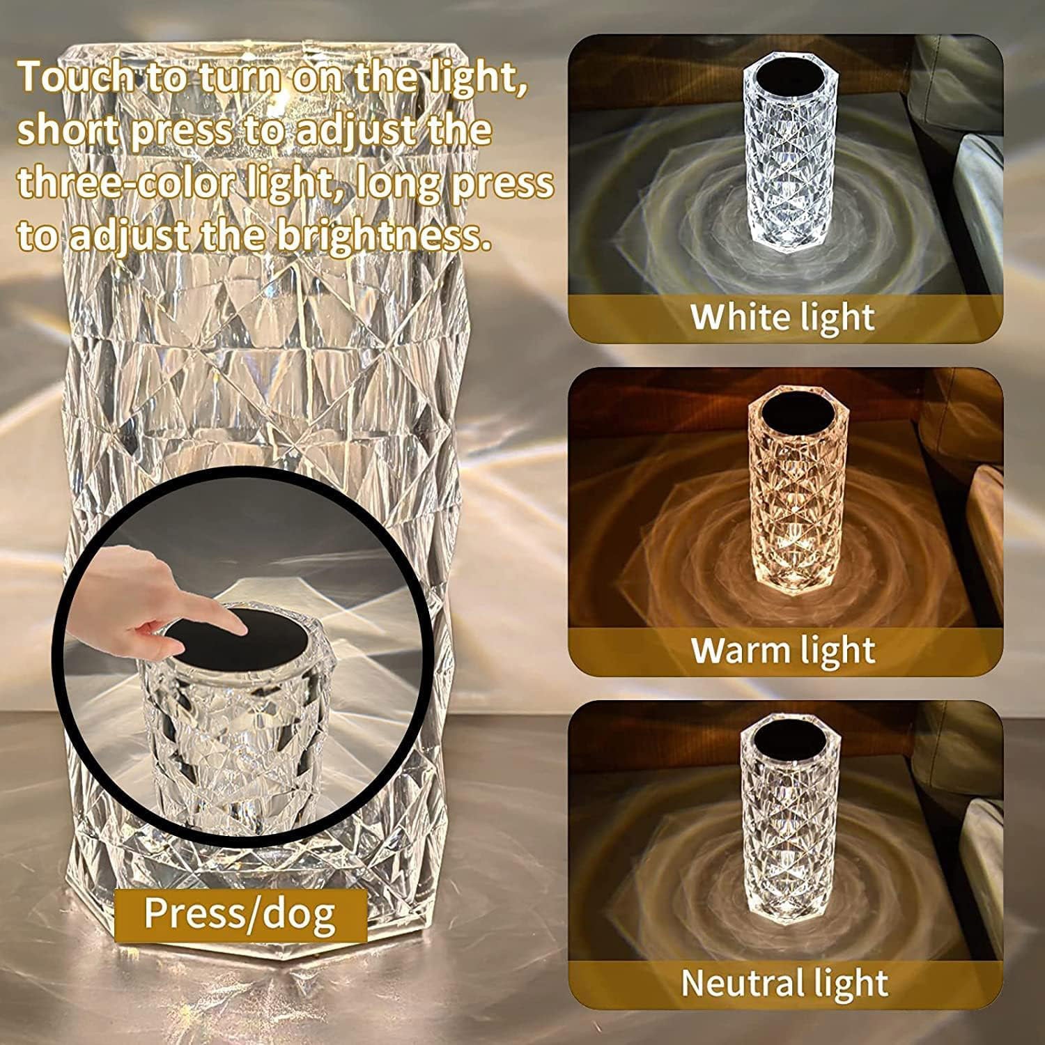 Crystal Diamond Table Lamp