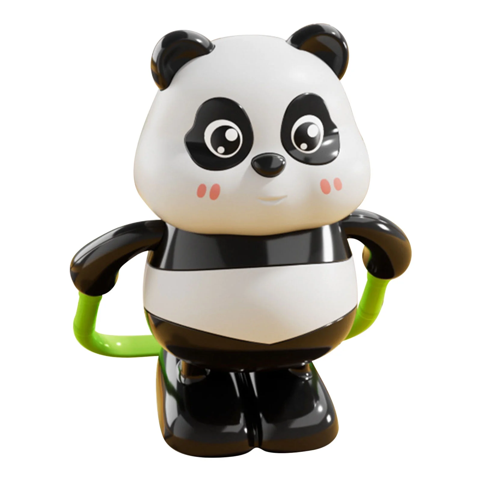Panda-shaped mug with a green handle on a white background