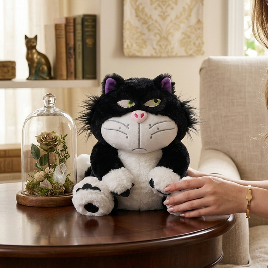 Angry Cat Plush Toy Lucifer 30CM | Cute Cartoon Cat Soft Toy | Funny Expression Stuffed Animal for Kids