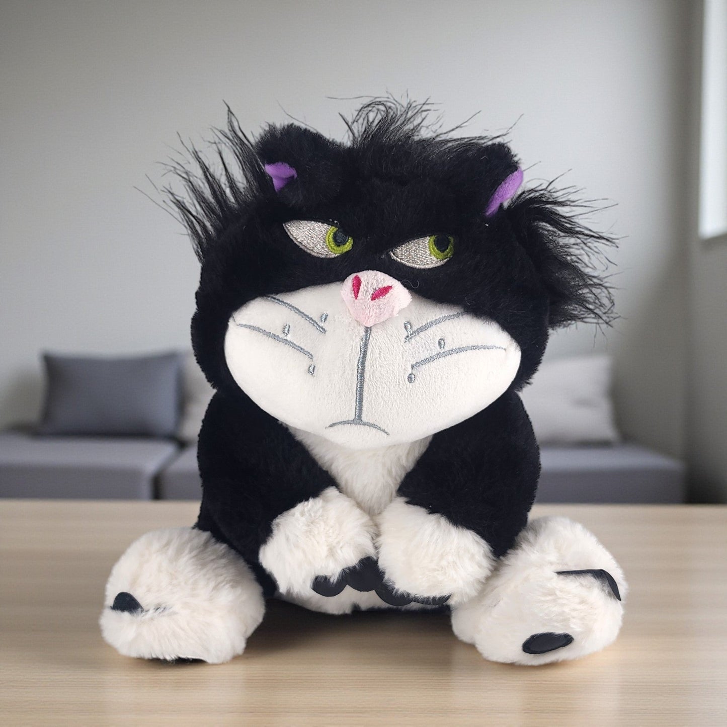 Angry Cat Plush Toy Lucifer 30CM | Cute Cartoon Cat Soft Toy | Funny Expression Stuffed Animal for Kids