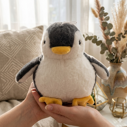 Teddy Bear Penguin Plush Toy 25CM | Flippered Penguin Soft Toy | Cute Stuffed Animal for Kids