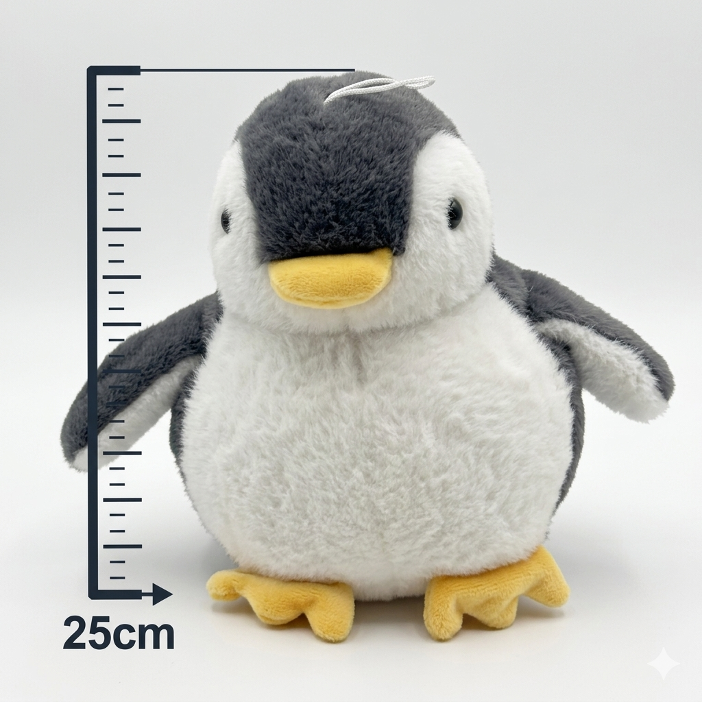 Teddy Bear Penguin Plush Toy 25CM | Flippered Penguin Soft Toy | Cute Stuffed Animal for Kids