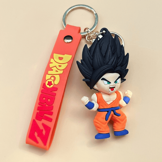 Goku Silicone Keychain | Anime Goku Keyring for Bags & Keys | Dragon Ball Z Cartoon Keychain