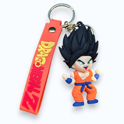 Goku Silicone Keychain | Anime Goku Keyring for Bags & Keys | Dragon Ball Z Cartoon Keychain