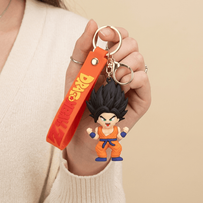 Goku Silicone Keychain | Anime Goku Keyring for Bags & Keys | Dragon Ball Z Cartoon Keychain