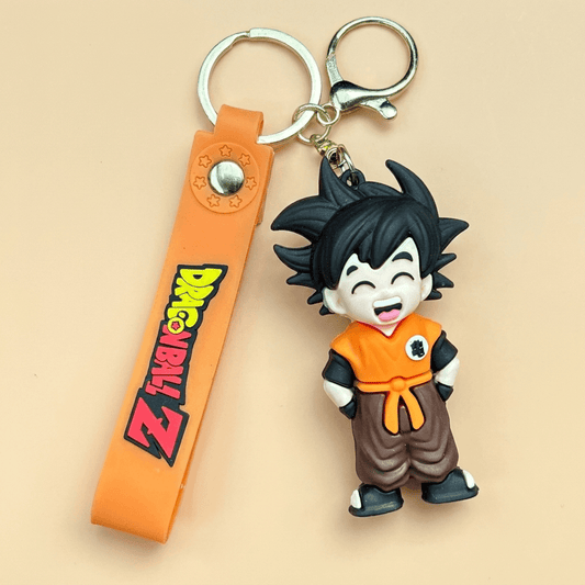 Goku Silicone Keychain | Anime Goku Keyring for Bags & Keys | Dragon Ball Z Cartoon Keychain