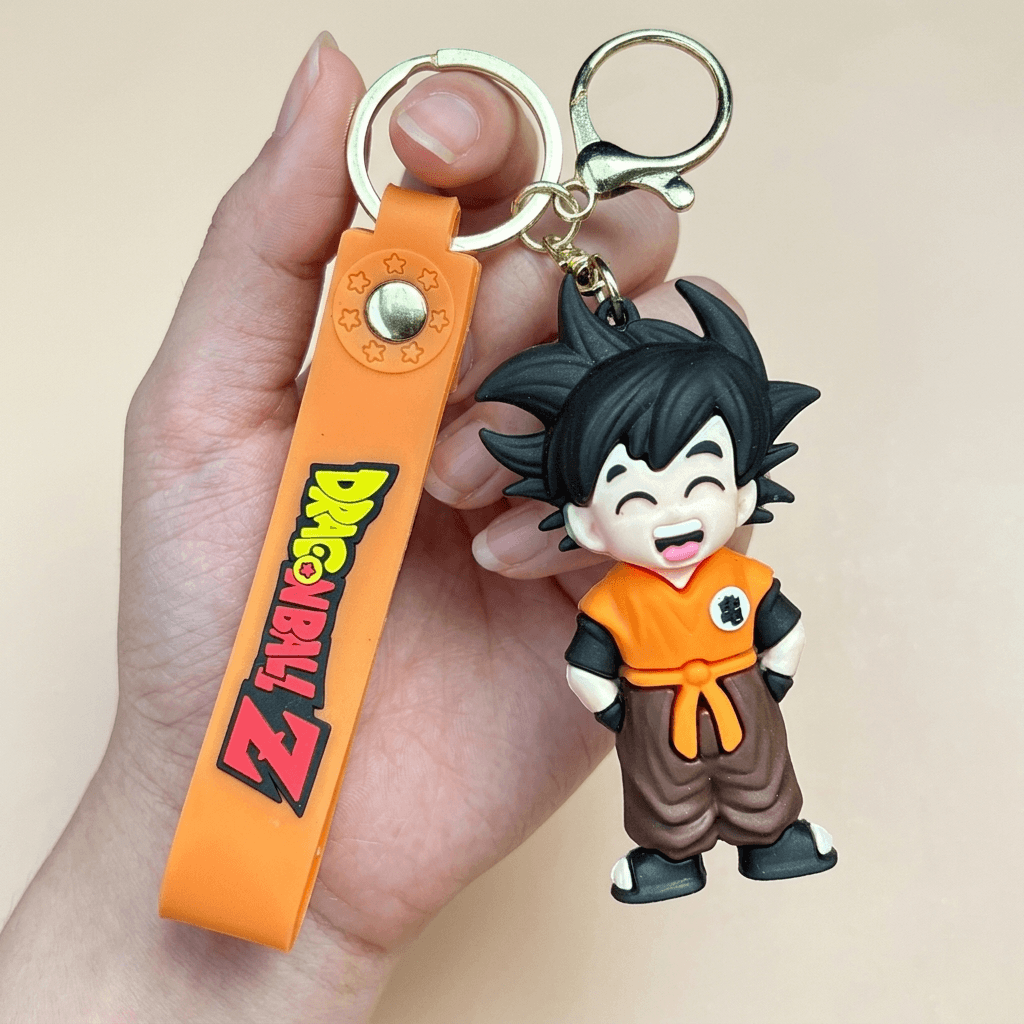 Goku Silicone Keychain | Anime Goku Keyring for Bags & Keys | Dragon Ball Z Cartoon Keychain
