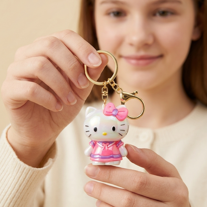 Hello Kitty 3D Cartoon Charm Keychain | Cute Kawaii Keyring for Bags & Keys | Girls Gift