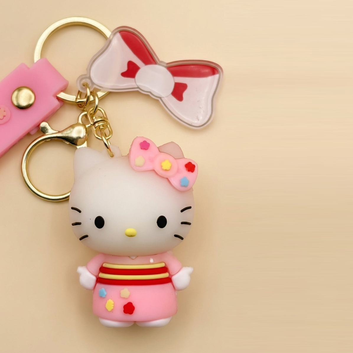 Hello Kitty 3D Cartoon Charm Keychain | Cute Kawaii Keyring for Bags & Keys | Girls Gift