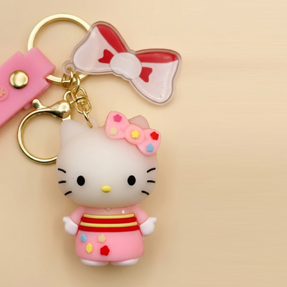 Hello Kitty 3D Cartoon Charm Keychain | Cute Kawaii Keyring for Bags & Keys | Girls Gift