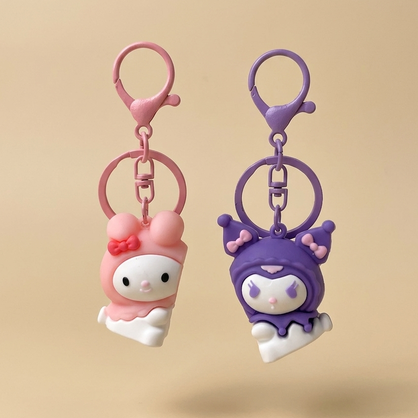 Kuromi Buddy Keychain | Cute Kuromi Keyring | Kawaii Cartoon Bag Charm Gift