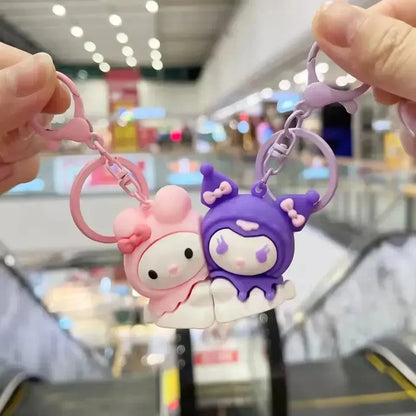 Kuromi Buddy Keychain | Cute Kuromi Keyring | Kawaii Cartoon Bag Charm Gift