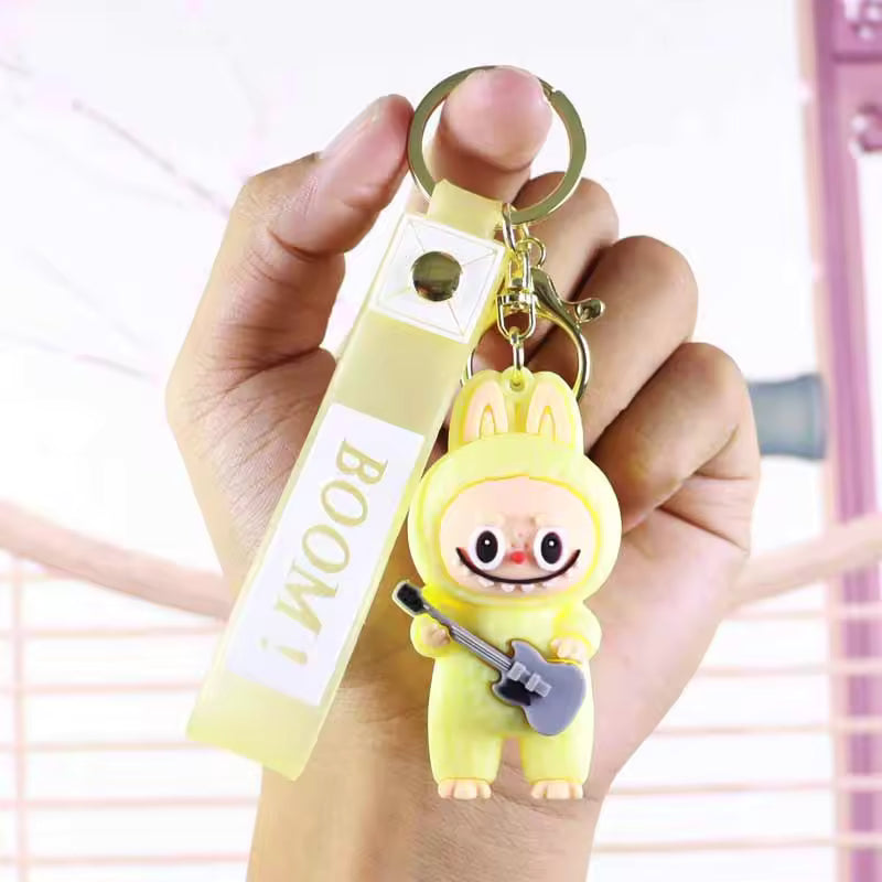 Labubu Coca-Cola Guitar Keychain | Cute Labubu Doll with Coke & Guitar | Trendy Collectible Toy Gift