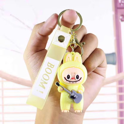 Labubu Coca-Cola Guitar Keychain | Cute Labubu Doll with Coke & Guitar | Trendy Collectible Toy Gift