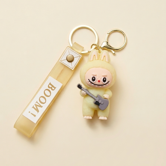 Labubu Coca-Cola Guitar Keychain | Cute Labubu Doll with Coke & Guitar | Trendy Collectible Toy Gift
