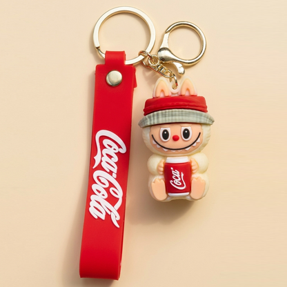 Labubu Coca-Cola Guitar Keychain | Cute Labubu Doll with Coke & Guitar | Trendy Collectible Toy Gift