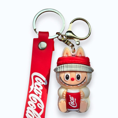 Labubu Coca-Cola Guitar Keychain | Cute Labubu Doll with Coke & Guitar | Trendy Collectible Toy Gift