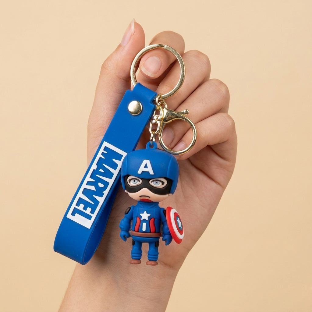 Marvel Captain America Keychain | Superhero Shield Keyring | Captain America Keychain Gift