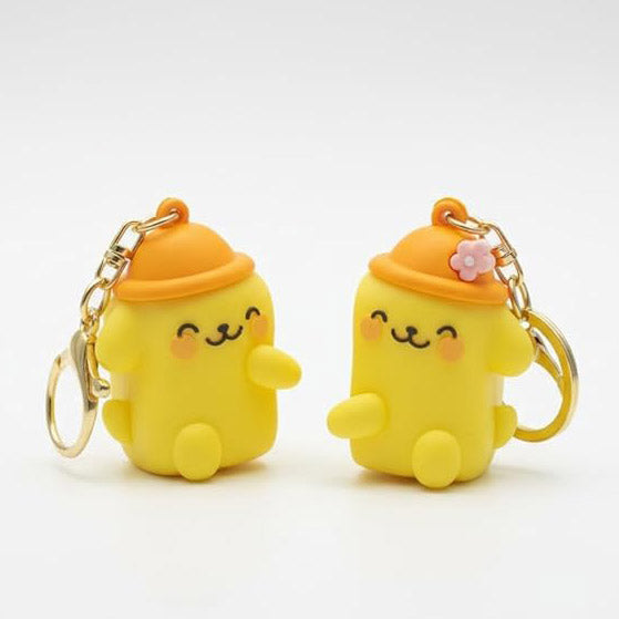 Pompompurin Couple Keychain Set | Cute Yellow Dog Cartoon Keyrings for Couples | Kawaii Matching Keychain
