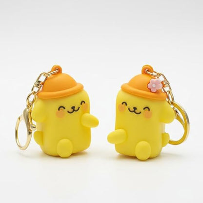 Pompompurin Couple Keychain Set | Cute Yellow Dog Cartoon Keyrings for Couples | Kawaii Matching Keychain