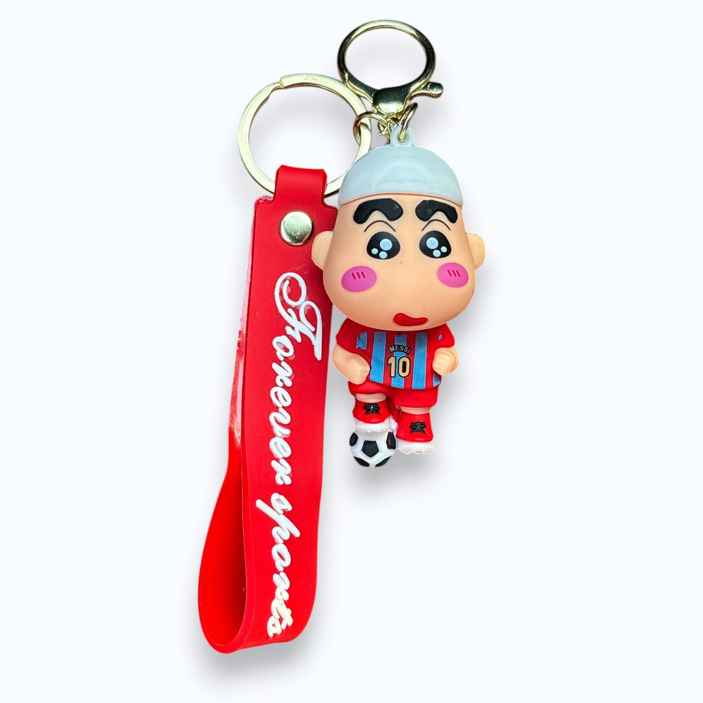 Shinchan 3D Football Silicone Keychain | Cute Shinchan Cartoon Keyring for Kids & Bags