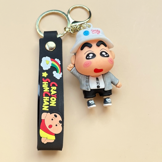 Shinchan 3D Football Silicone Keychain | Cute Shinchan Cartoon Keyring for Kids & Bags