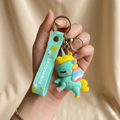 Unicorn Lanyard Keychain | Cute Rainbow Unicorn Neck Strap Keyring for Keys, ID Cards & Mobile