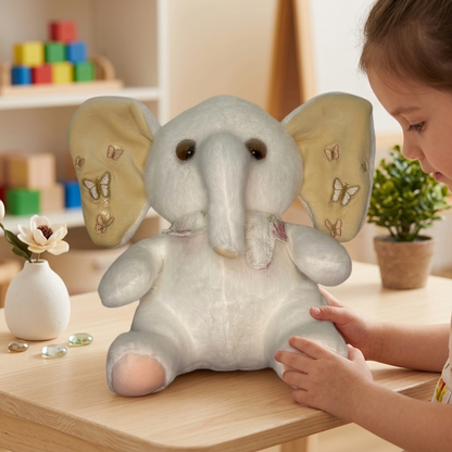 Butterfly Elephant Plush Toy 30CM | Cute Soft Elephant with Wings | Baby Safe Stuffed Animal Gift for Kids