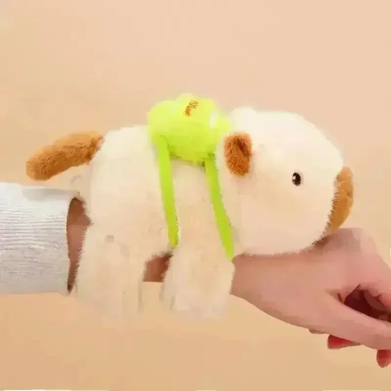 Capybara Plush Bracelet Toy | Wag Tail Capybara Wrist Plush | Cute Animal Slap Bracelet for Kids & Girls