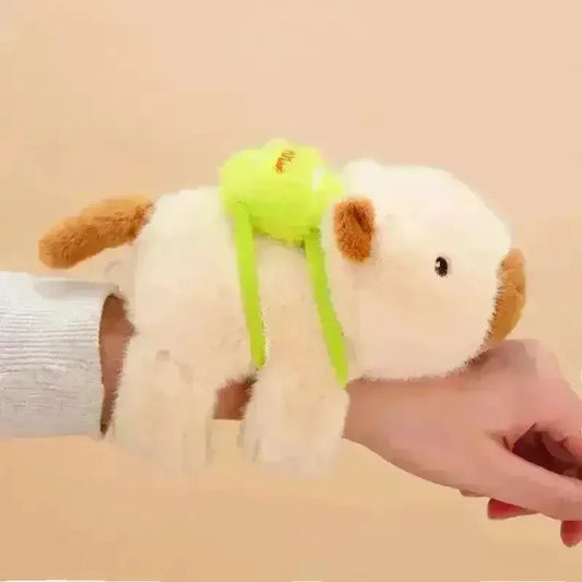 Capybara Plush Bracelet Toy | Wag Tail Capybara Wrist Plush | Cute Animal Slap Bracelet for Kids & Girls
